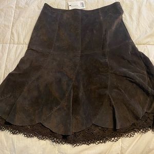 Tulip shaped Anthropologie Suede skirt! brownish grey